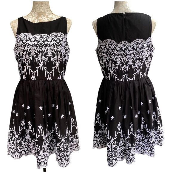 S.L.Fashions Dress 12 Revenge TV Style Charlotte Grayson Black White Embroidered - Picture 1 of 12
